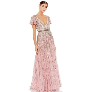 5444 SHORT SLEEVE EMBELLISHED DRESS