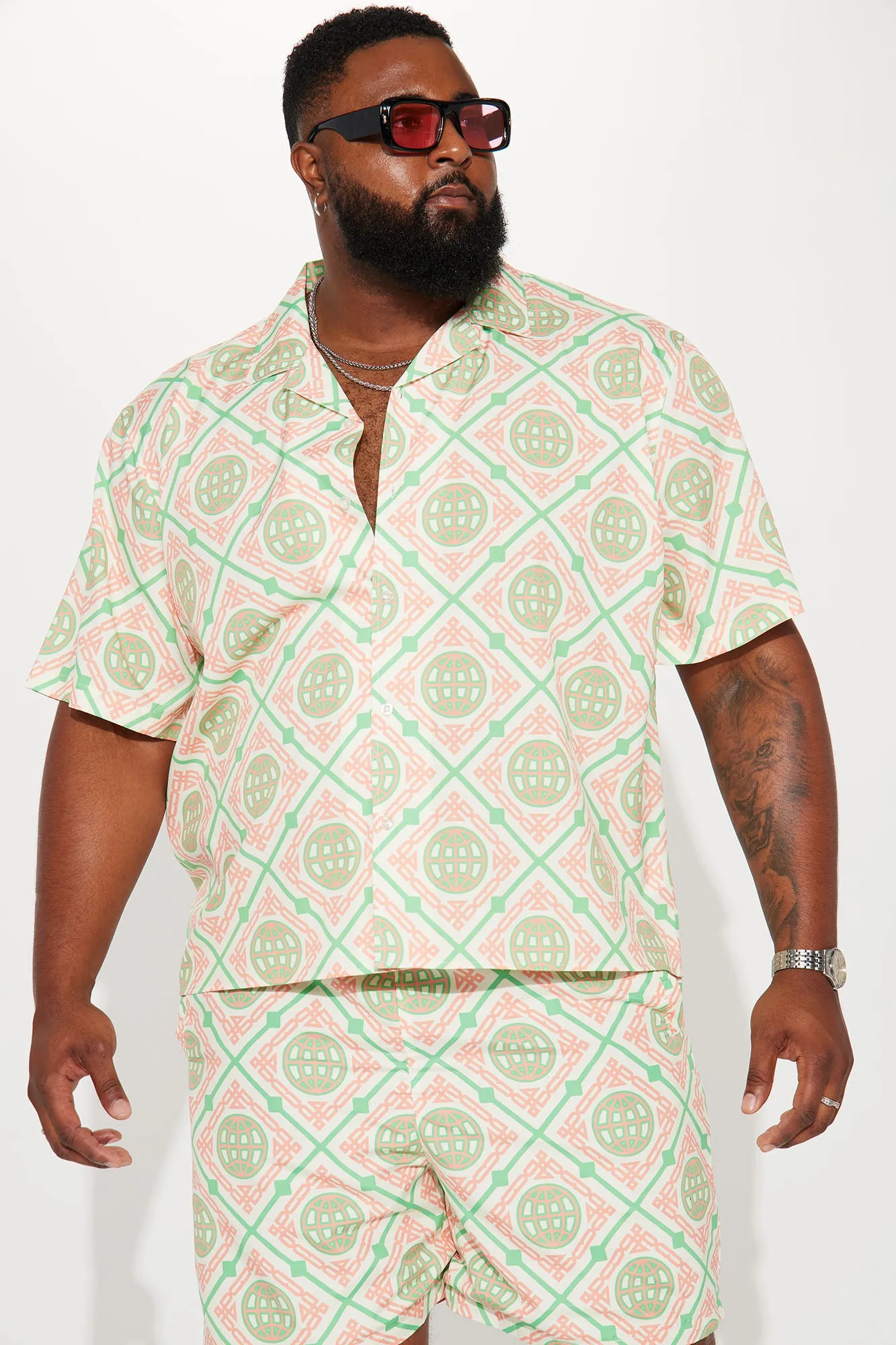 All Good Short Sleeve Button Up Shirt - Multi Color