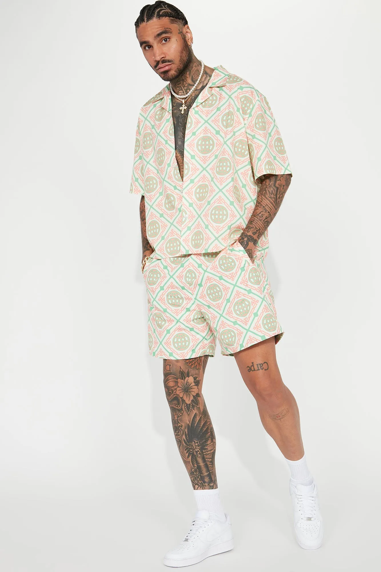 All Good Short Sleeve Button Up Shirt - Multi Color