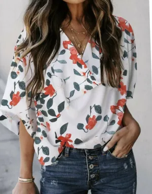 Ariabella Floral Draper Neck