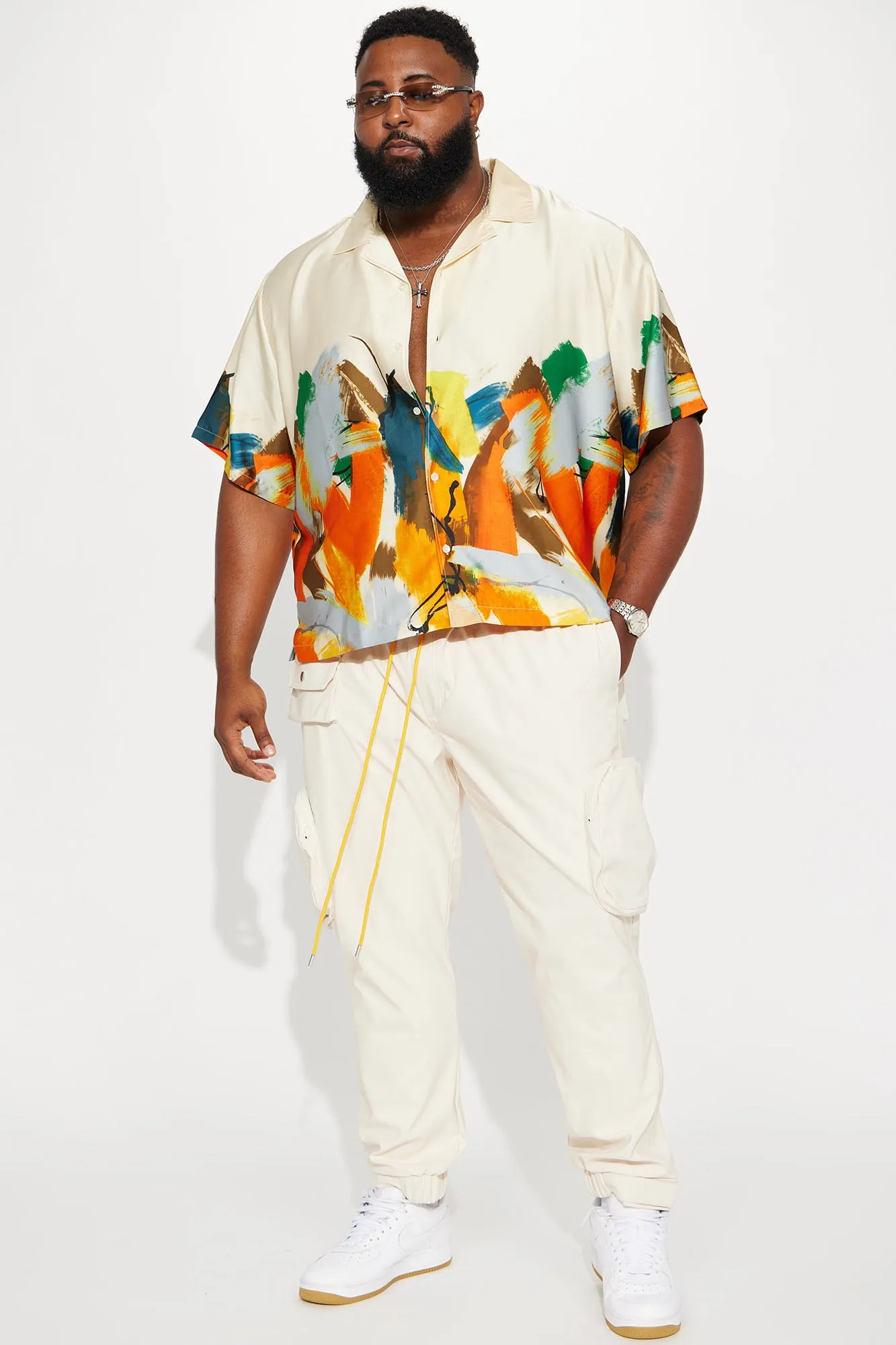 Art Of The Hustle Button Up Shirt - Multi Color
