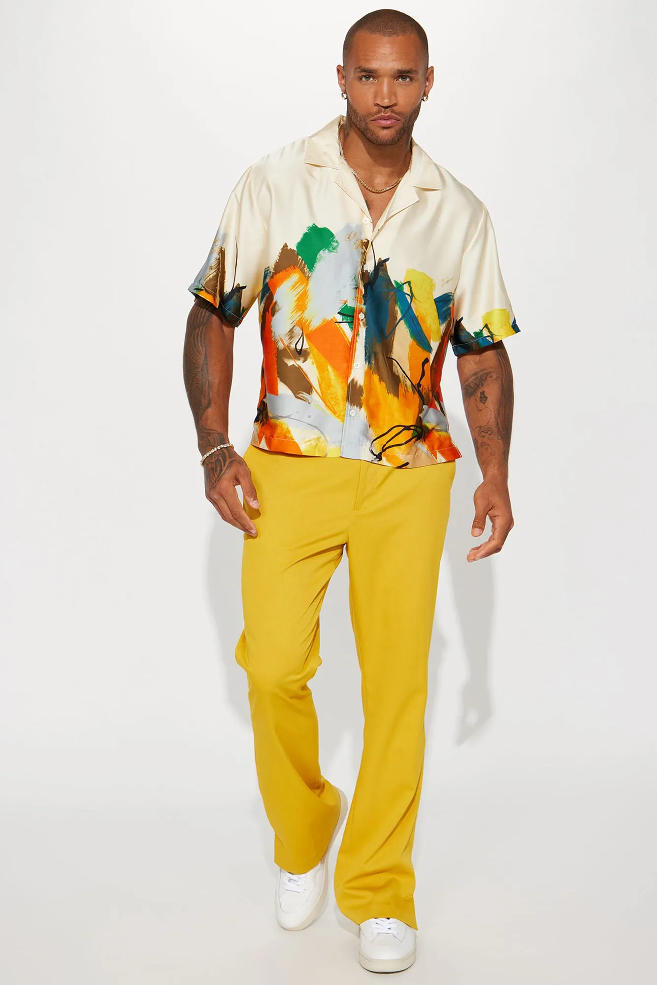 Art Of The Hustle Button Up Shirt - Multi Color