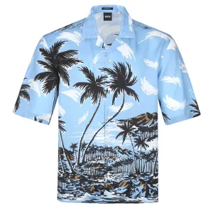 BOSS Lars O SS Shirt in Open Blue