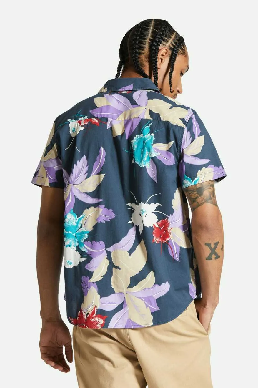 Brixton Charter S/S Shirt Washed Navy Passion