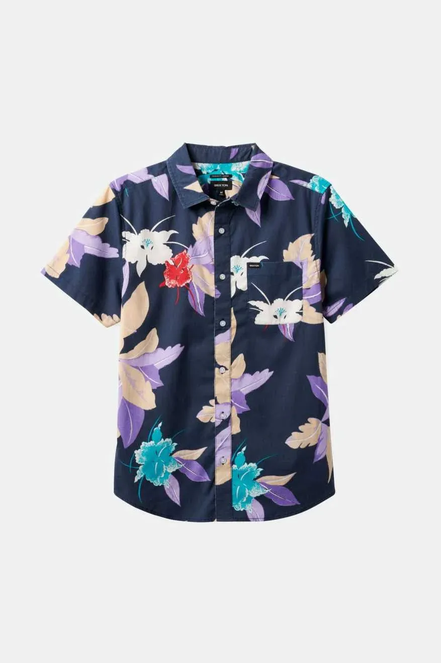 Brixton Charter S/S Shirt Washed Navy Passion