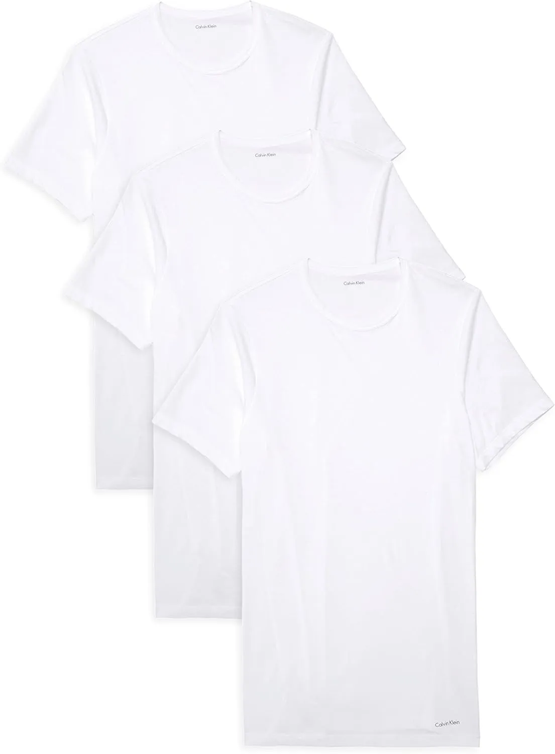 Calvin Klein Men`s Cotton Crew Neck Slim Fit T-Shirts 3 Pack