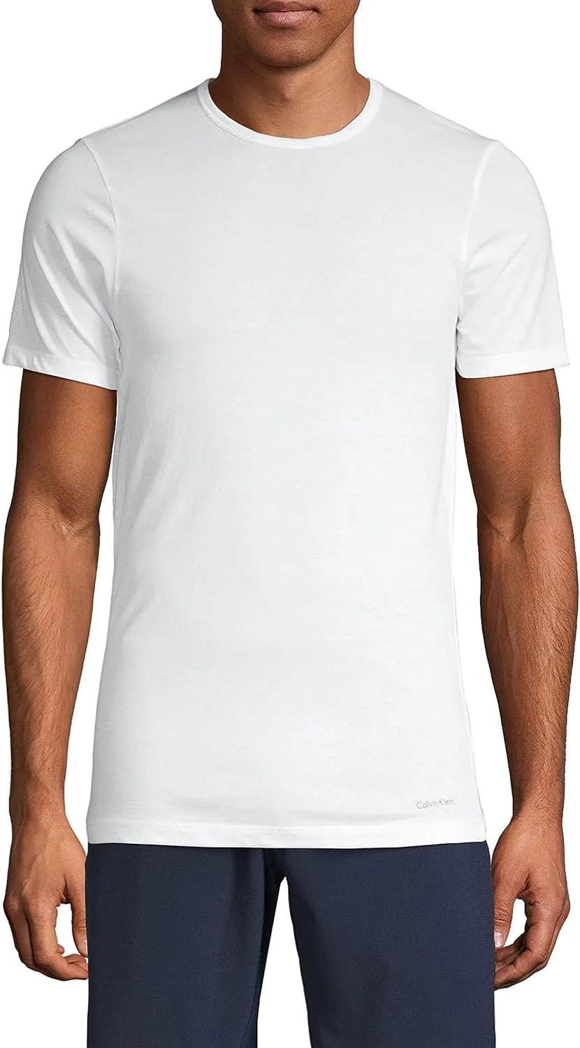 Calvin Klein Men`s Cotton Crew Neck Slim Fit T-Shirts 3 Pack