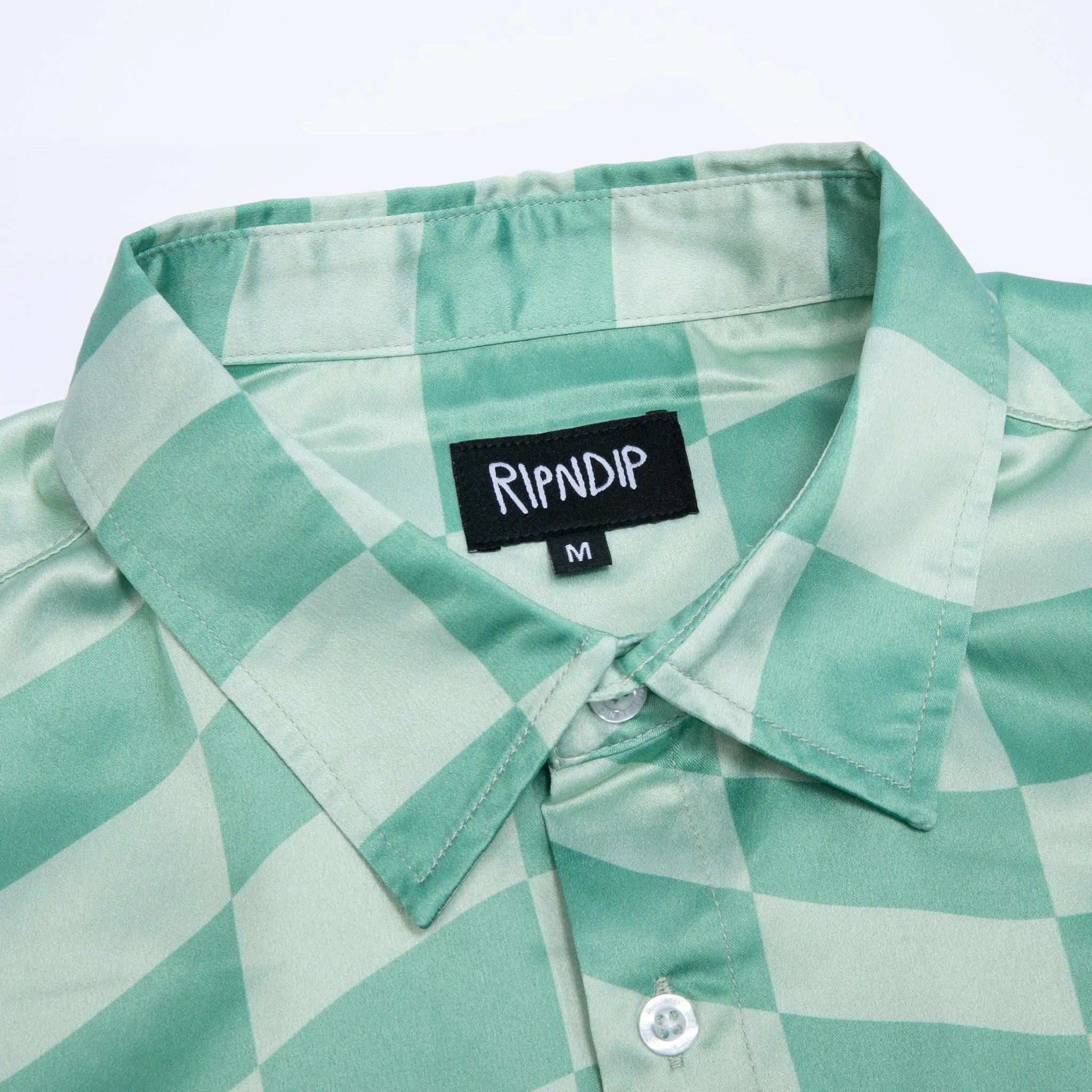 Checked Short Sleeve Button Up (Olive/Pine)