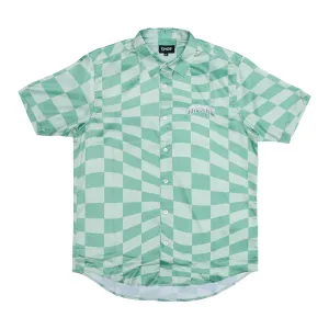 Checked Short Sleeve Button Up (Olive/Pine)