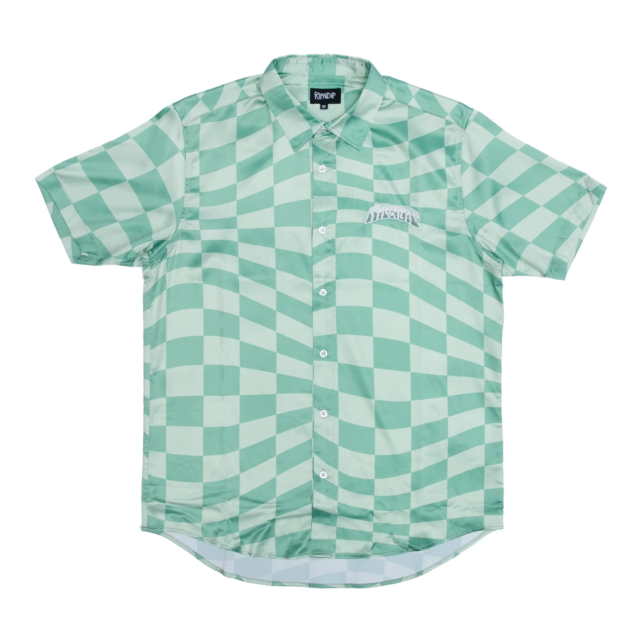 Checked Short Sleeve Button Up (Olive/Pine)