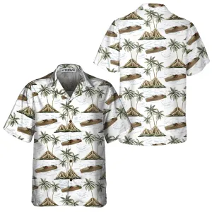 Chris-Craft Boat Pattern Hawaiian Shirt, Short Sleeve Sailboat Shirt, Unique Nautical Shirt