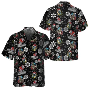 Christmas Party Night With Skeletons Hawaiian Shirt, Santa Skeleton Shirt, Best Gift For Christmas