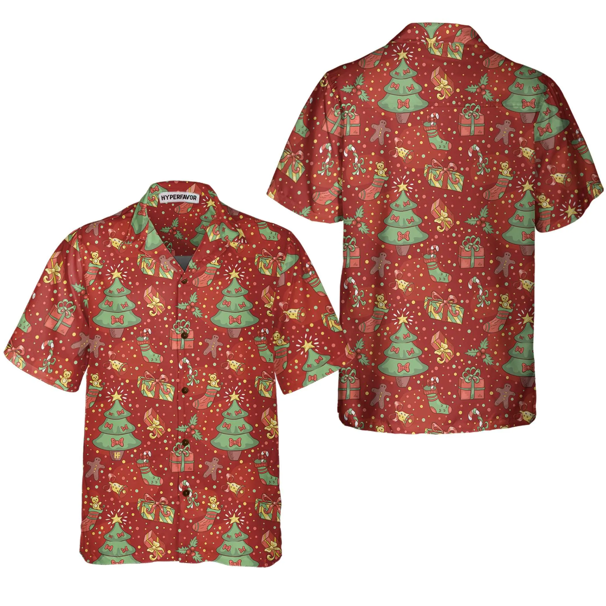 Christmas Pattern With Confetti Hawaiian Shirt, Festive Christmas Hawaiian Shirt