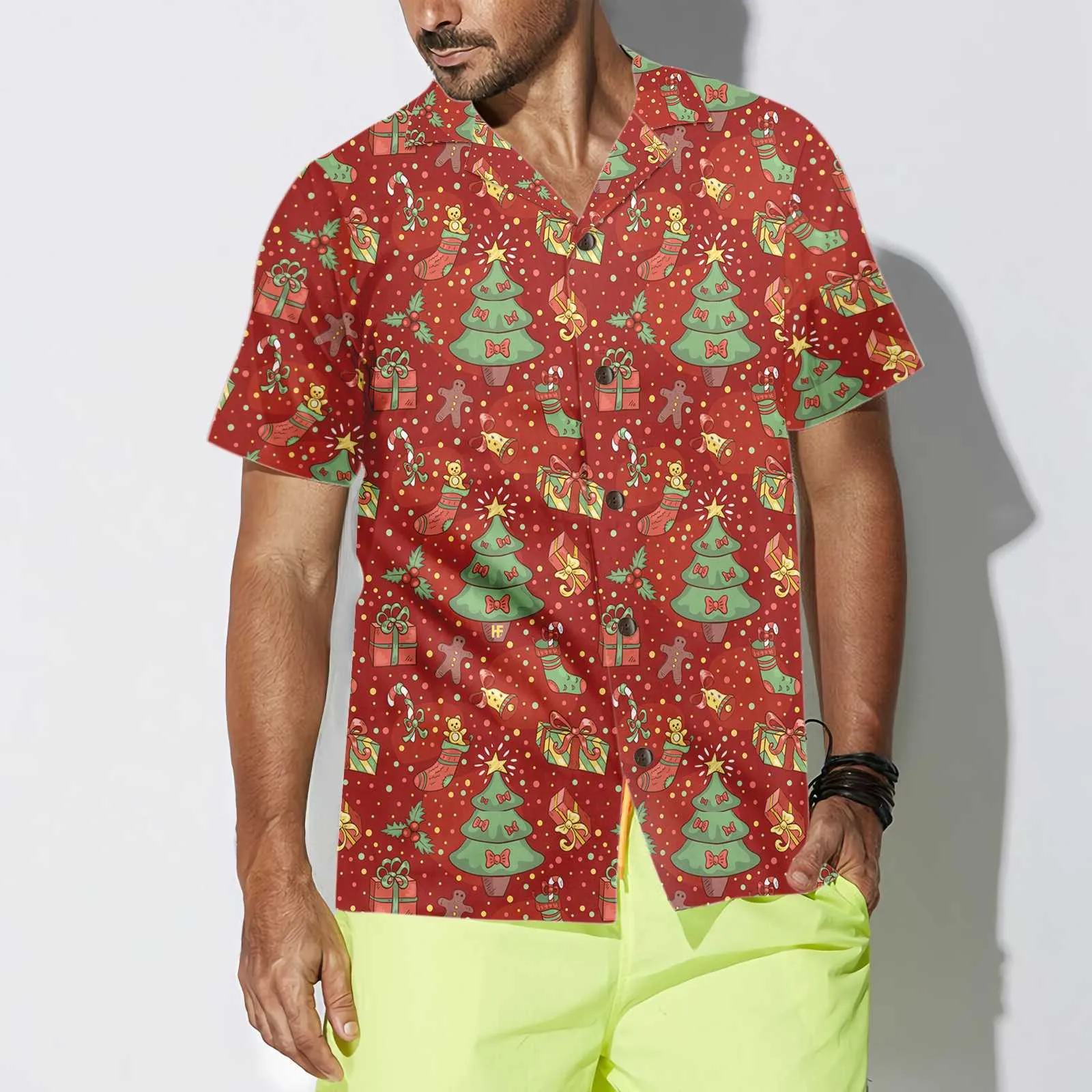 Christmas Pattern With Confetti Hawaiian Shirt, Festive Christmas Hawaiian Shirt