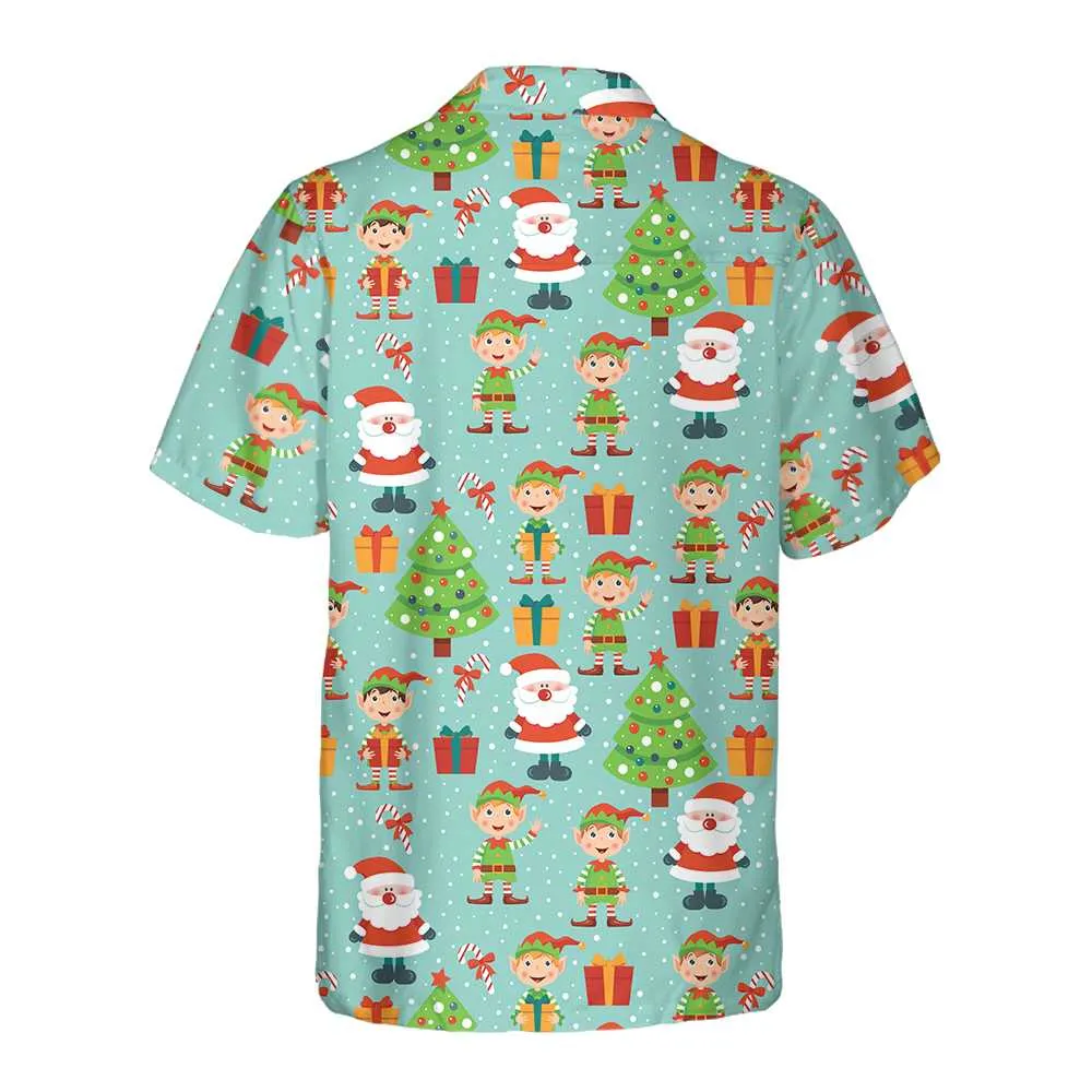Colorful Santa Helper Pattern Hawaiian Shirt, Funny Christmas Shirt, Best Christmas Gift Idea
