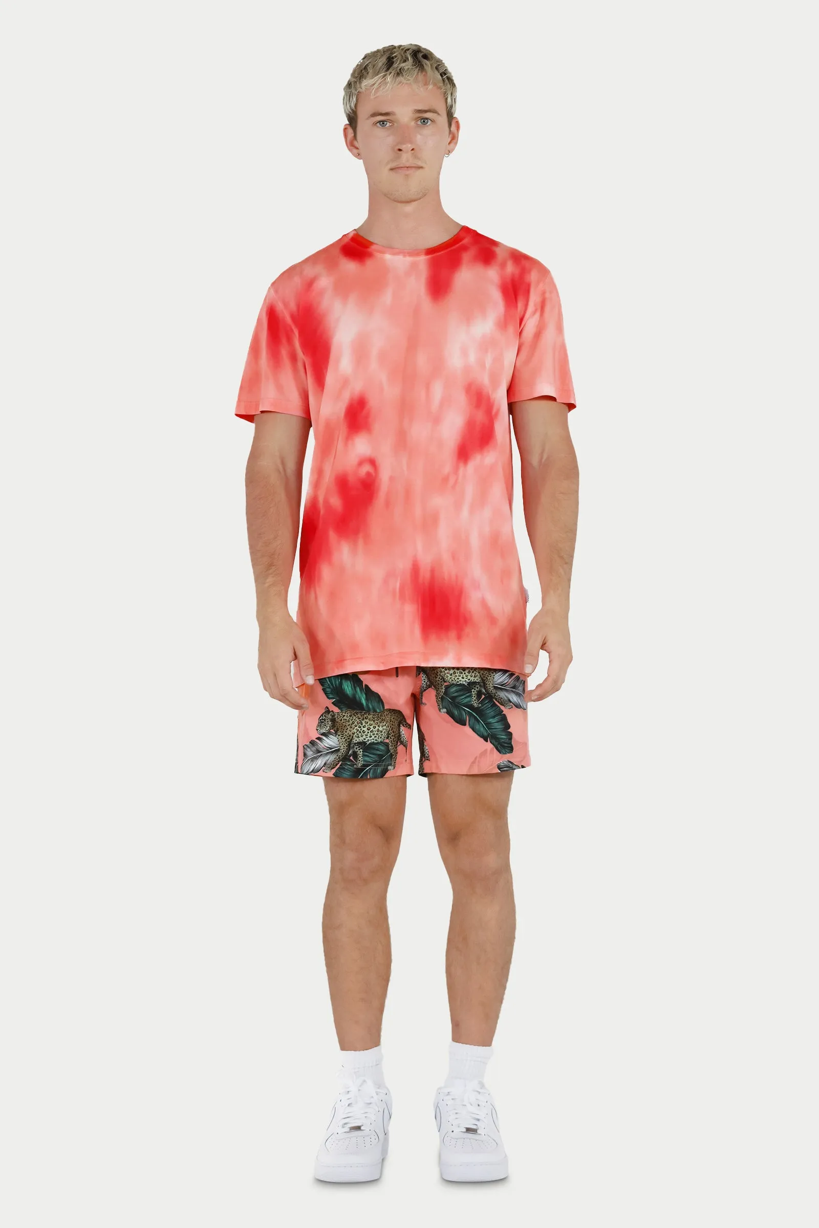Coral Tie Dye Short Sleeve Tee