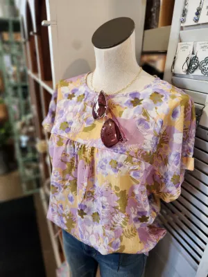 Crinkle Floral Top