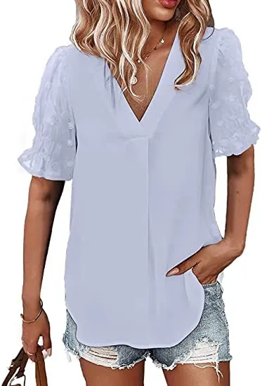 Fashion Chiffon Fur Ball Shirt