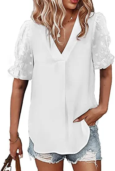 Fashion Chiffon Fur Ball Shirt