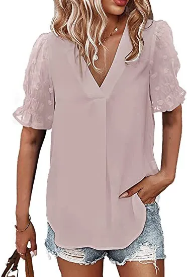 Fashion Chiffon Fur Ball Shirt