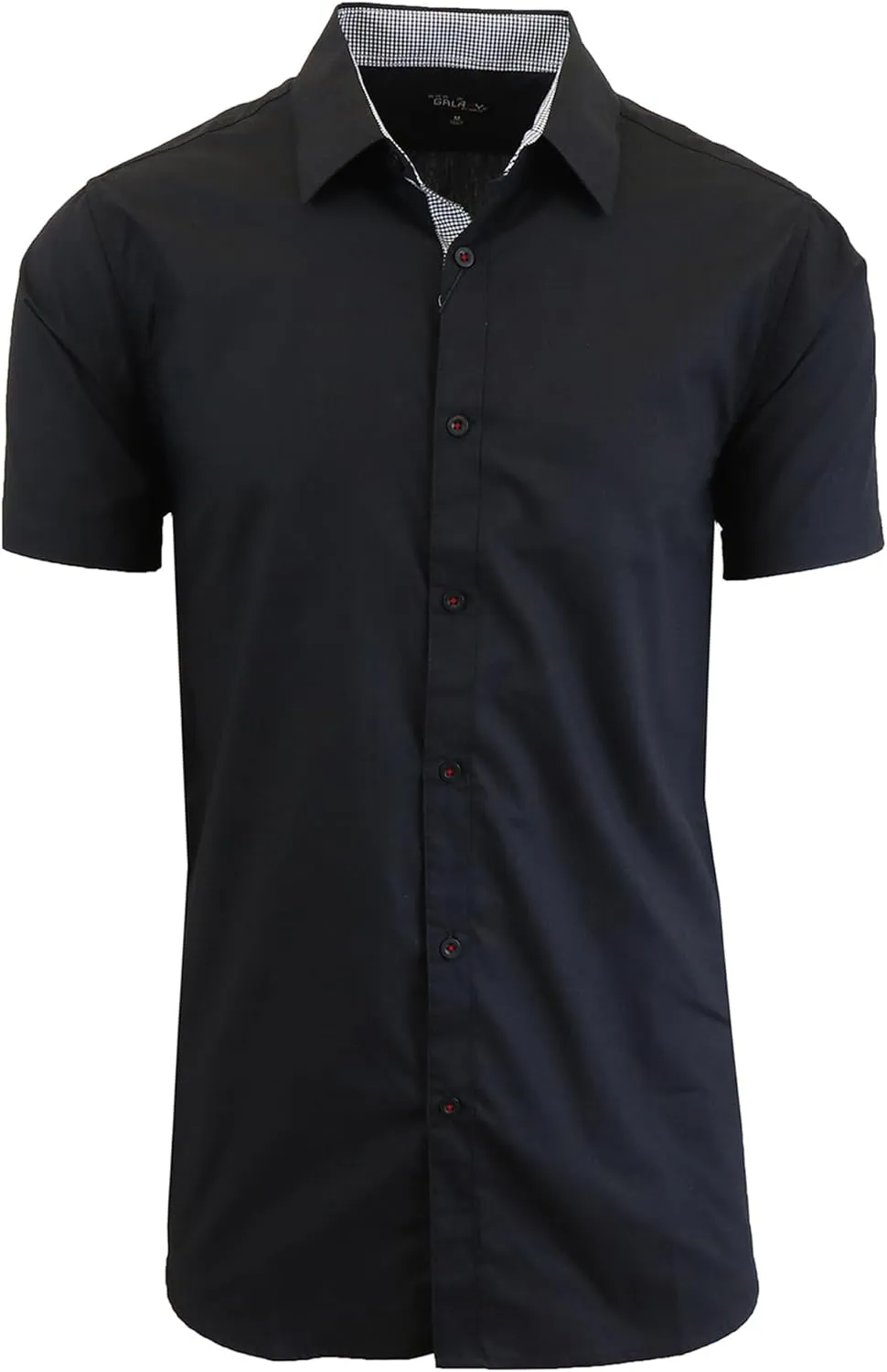 Galaxy by Harvic Mens Slim Fit Short Sleeve Button Up Dress Shirt (S- 5XL)