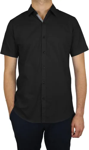 Galaxy by Harvic Mens Slim Fit Short Sleeve Button Up Dress Shirt (S- 5XL)