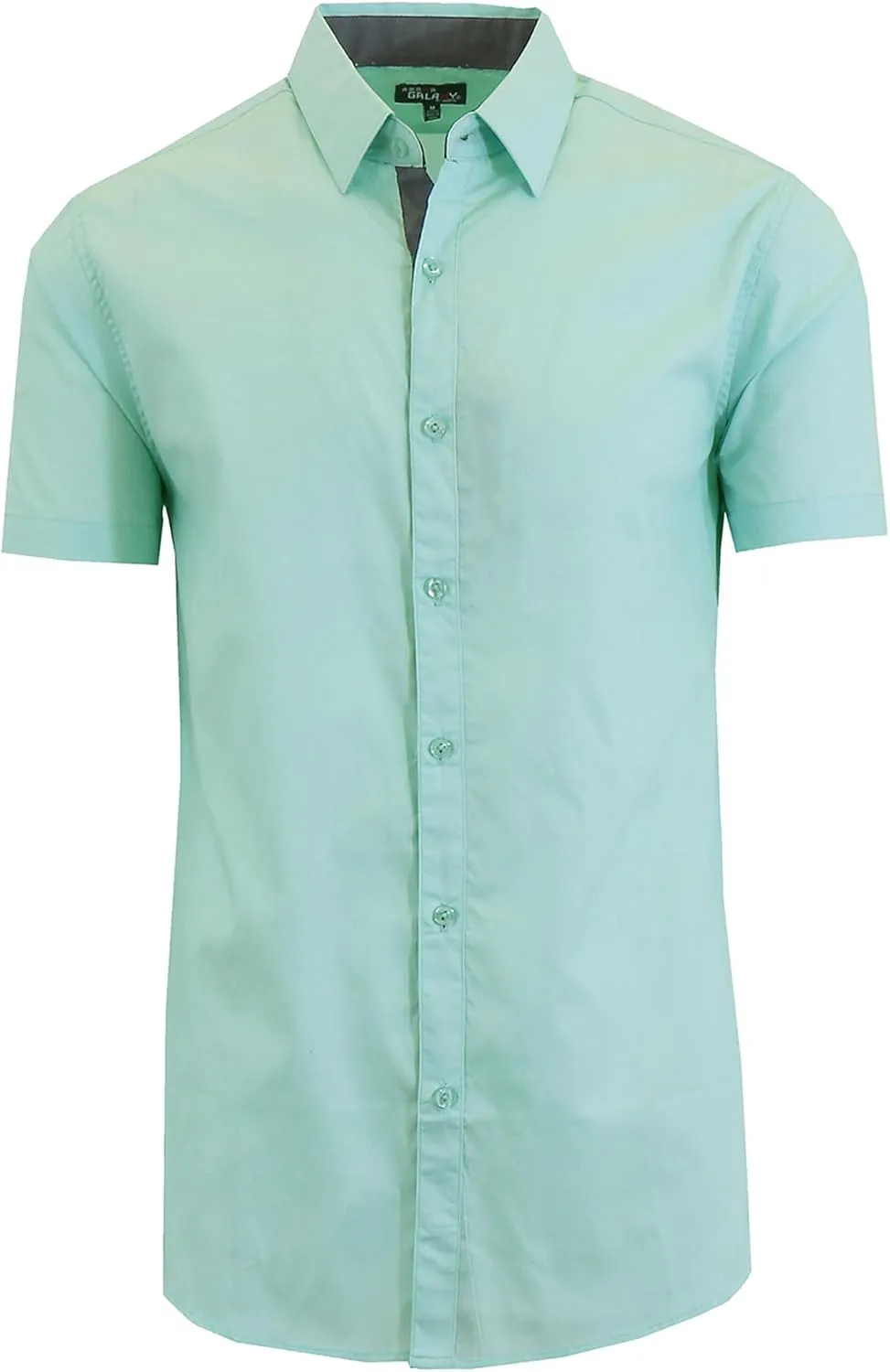 Galaxy by Harvic Mens Slim Fit Short Sleeve Button Up Dress Shirt (S- 5XL)