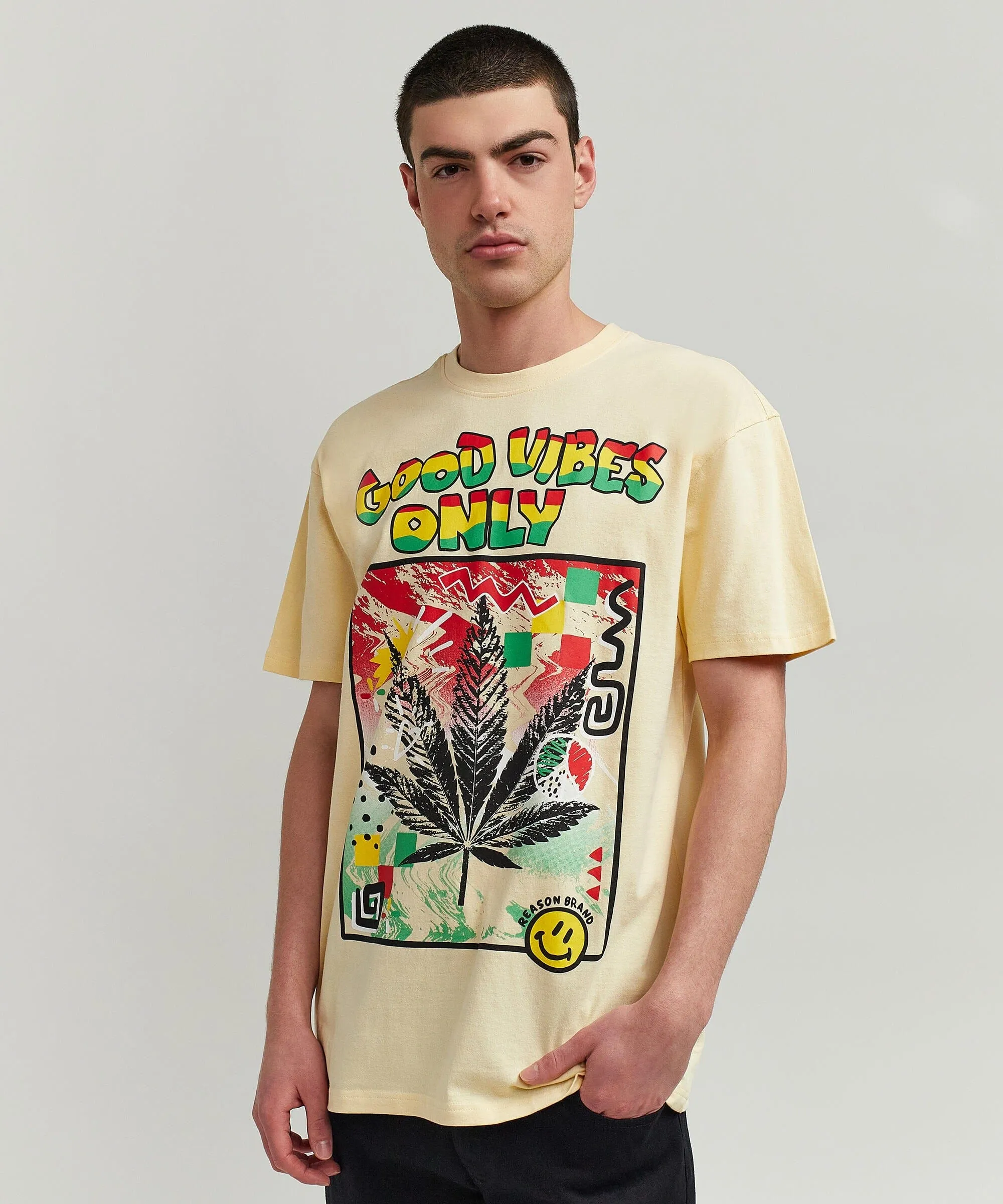 Good Vibes Only Short Sleeve Tee - Khaki