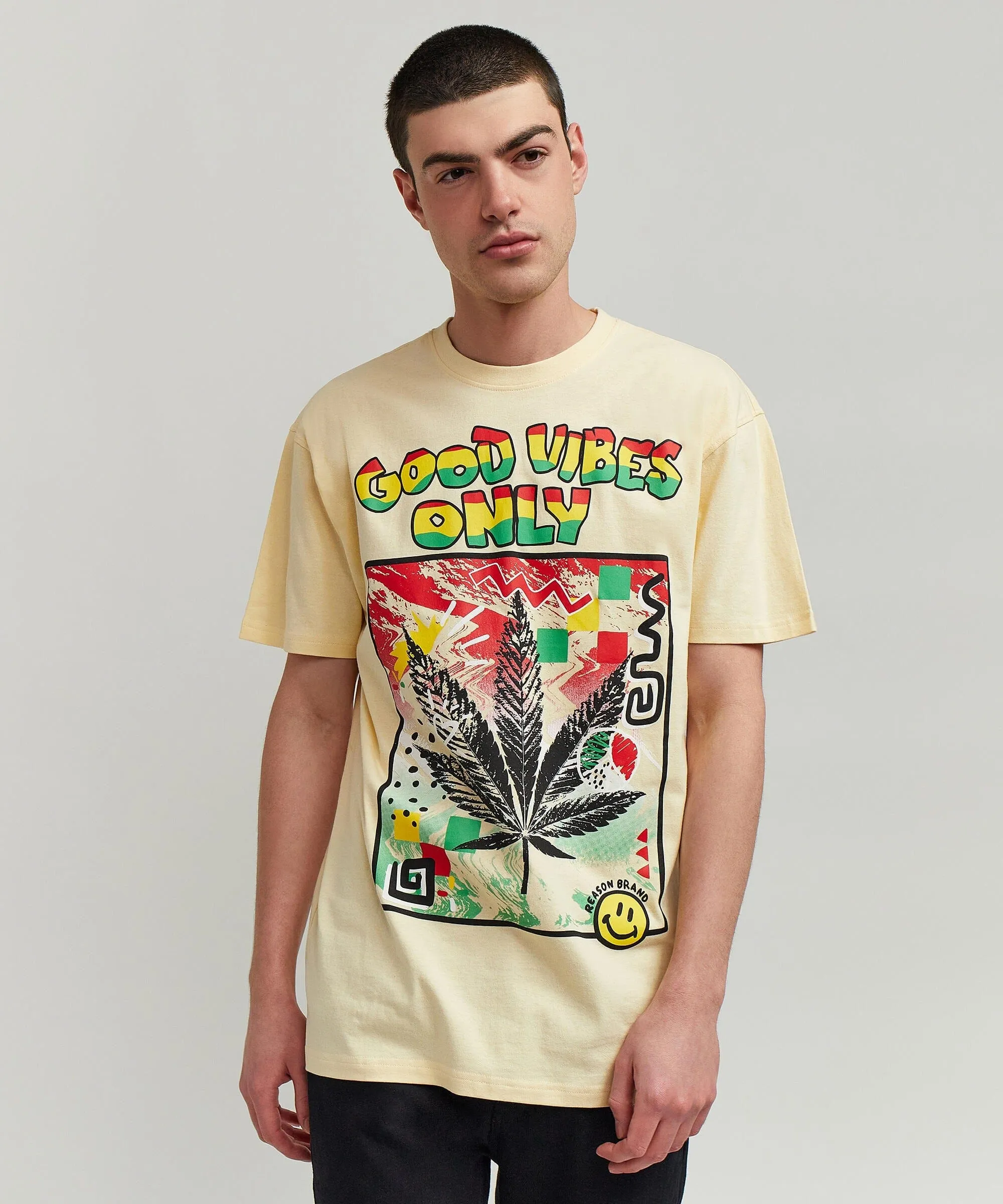 Good Vibes Only Short Sleeve Tee - Khaki