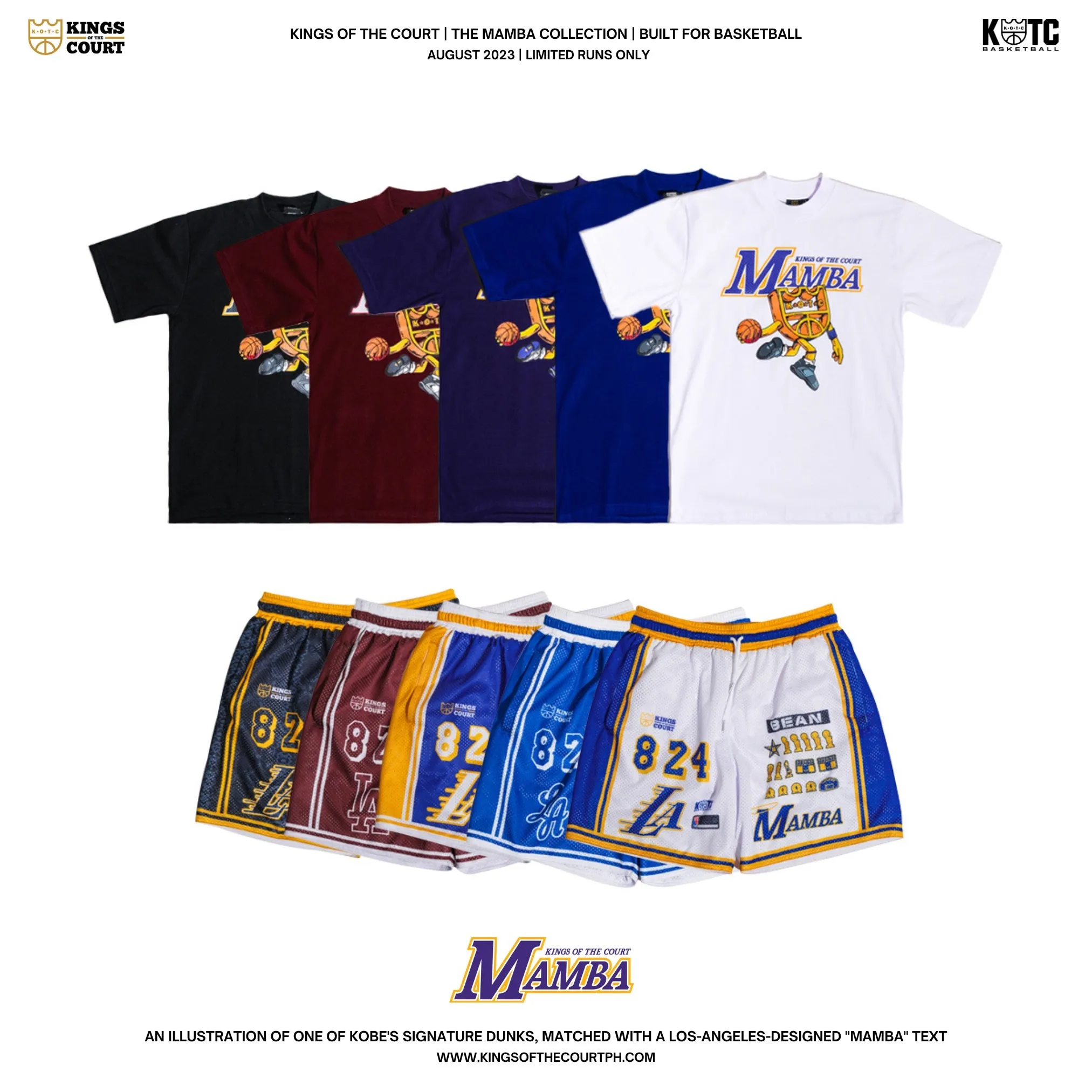 Kings Of The Court Mamba T-Shirt For Men Mamba Day 8/24 Collection