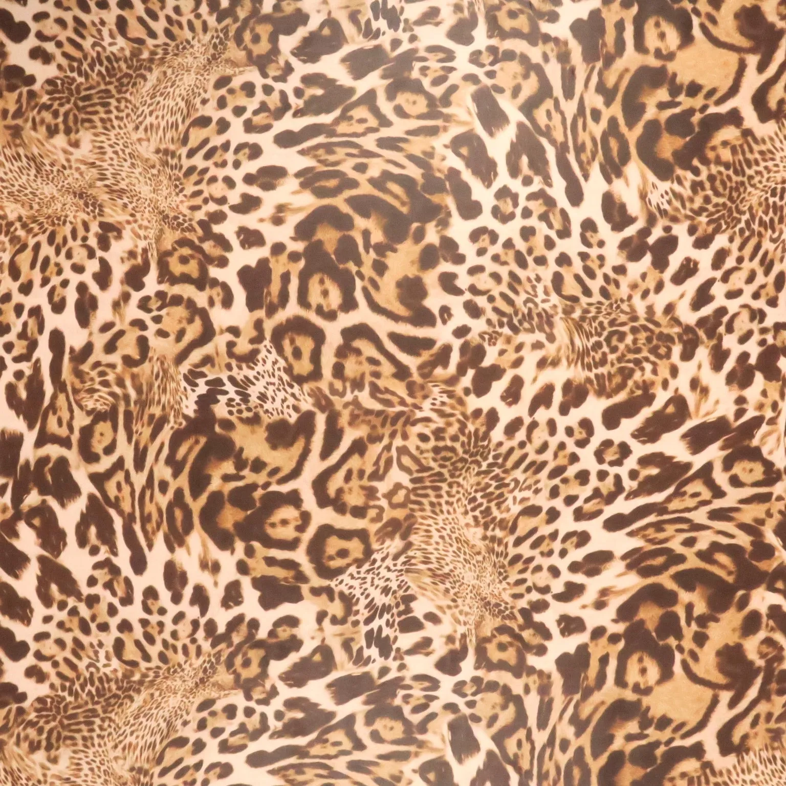 Light Brown Leopard Printed Silk Chiffon Fabric