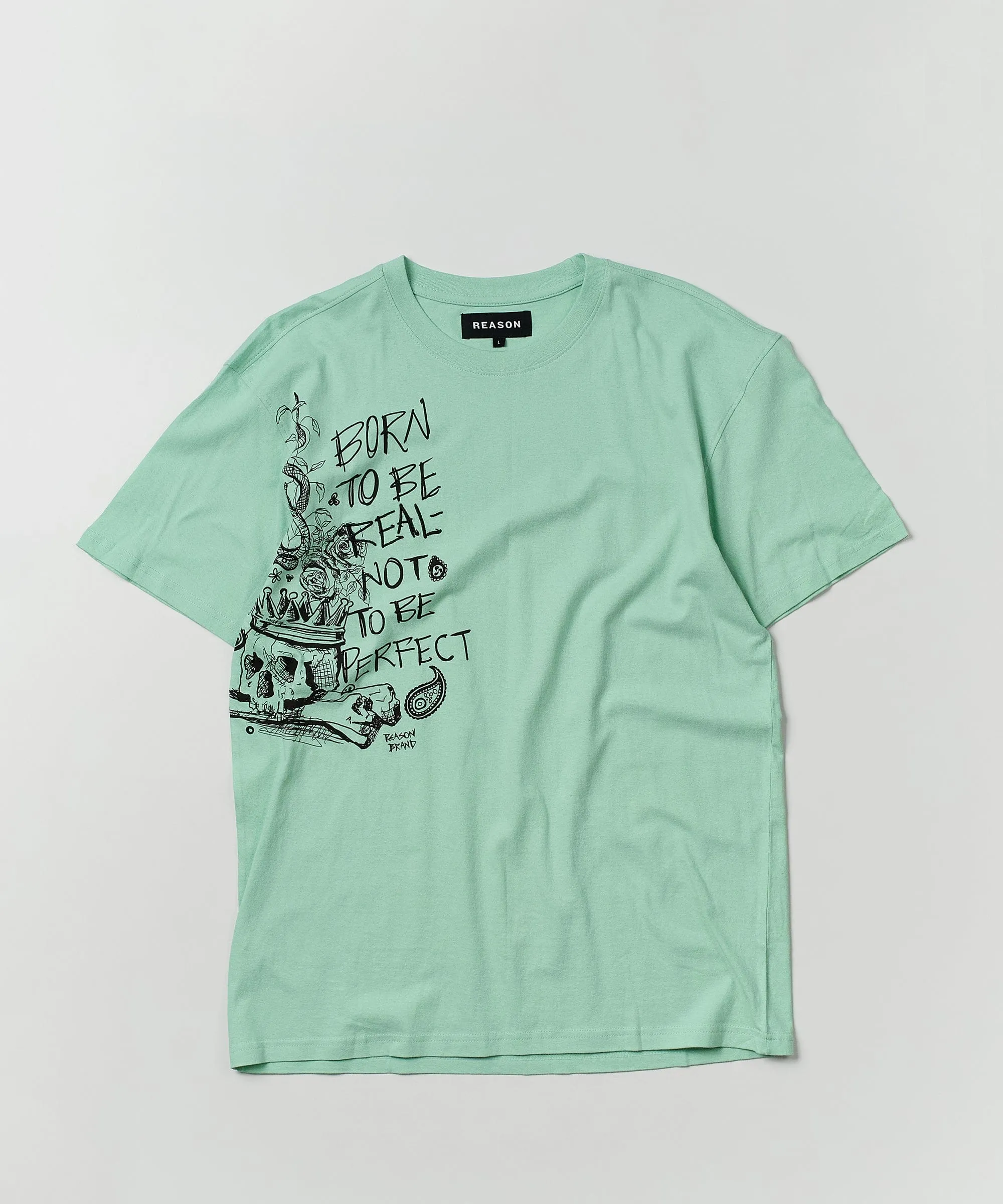 Luca Graphic Print Embroidery Short Sleeve Tee - Olive Green