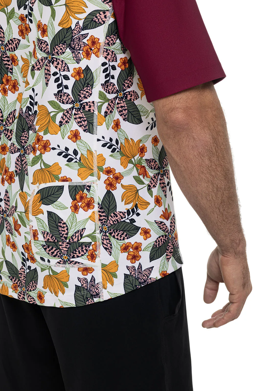 Men's Hightide Short Sleeve Swim Shirt | Apricot Crush Floral Paradise