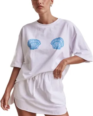 Oversized Graphic T Shirt for Women Y2K Short Sleeve Crewneck Vintage Aesthetic Tees Teen Girls Summer Hawaii Tops