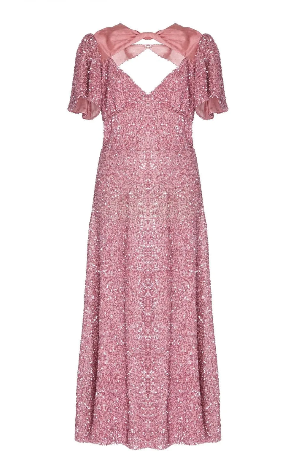 Ready To Wear Sequin Crystals Midi Dress