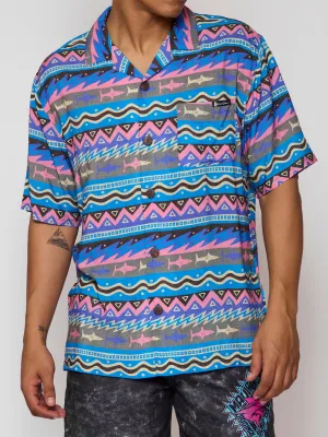Stoker Button Up Shirt in Blue