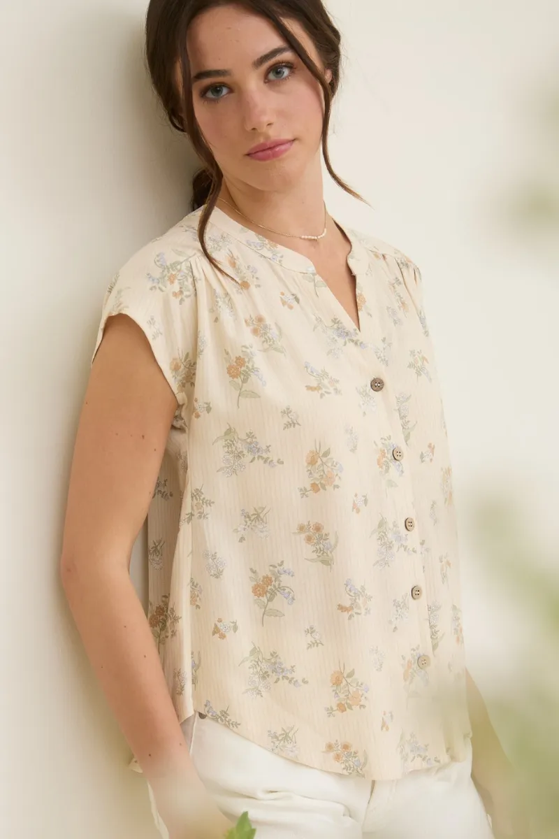 Stripe Floral Blouse