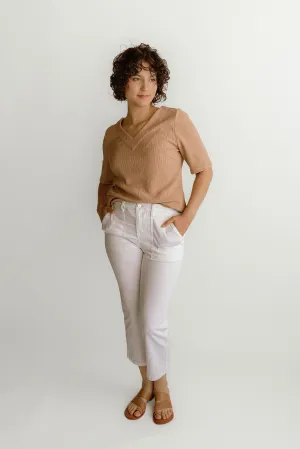 Top V Neck Fancy Crinkle